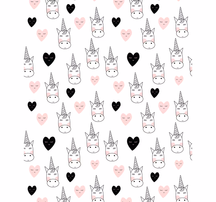 Rulou geam pentru copii inimi minimaliste de unicorn - TenStickers
