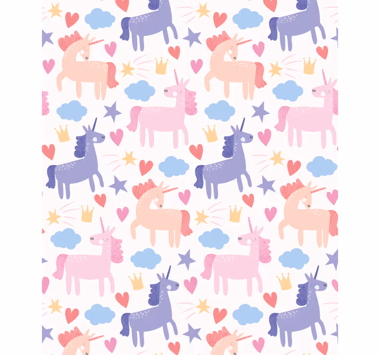 Unicorn cu inimi și stele Ruloui pentru copii - TenStickers