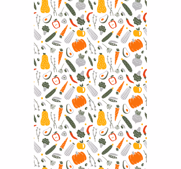 Rulou geam fructe și legume model vibrant colorat - TenStickers