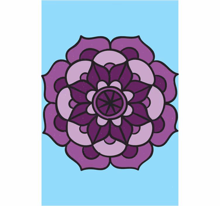 Rulou geam floral floare violet complexă - TenStickers