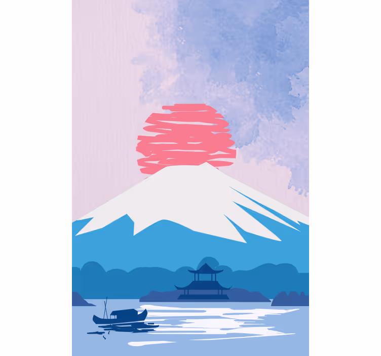 Rulou geam originalul peisajul muntelui fuji - TenStickers