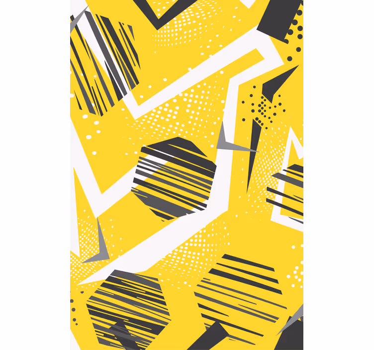 Rulou geam modern geometrie dinamică galbenă - TenStickers