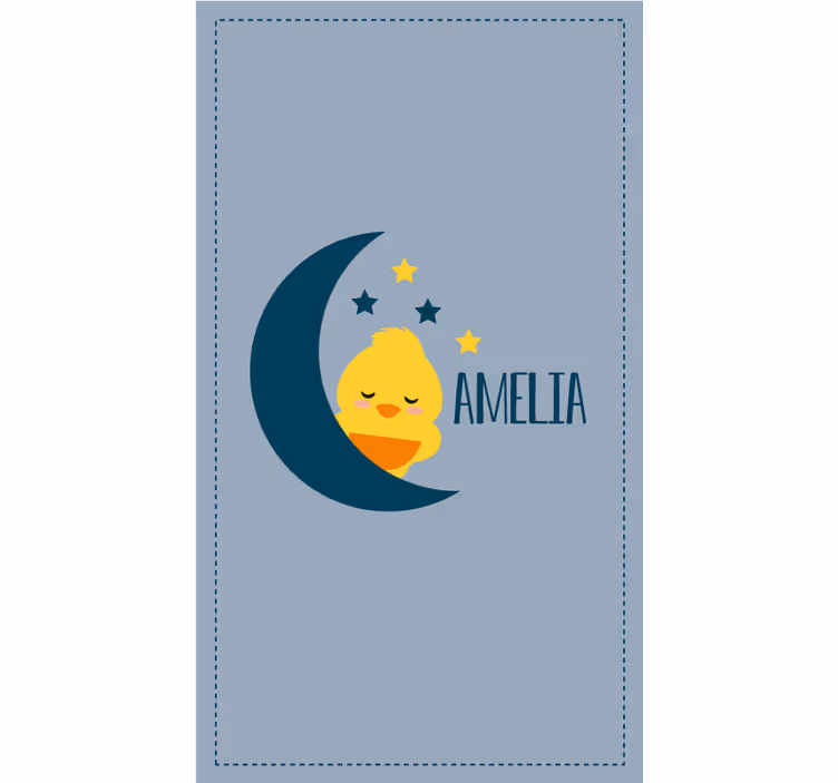 Rulou geam pentru copii pui de lună cu nume - TenStickers