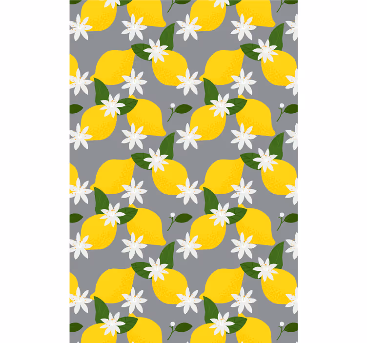 Rulou geam fructe și legume model floral de lamaie - TenStickers