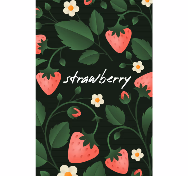 Rulou geam fructe și legume model floral de căpșuni - TenStickers