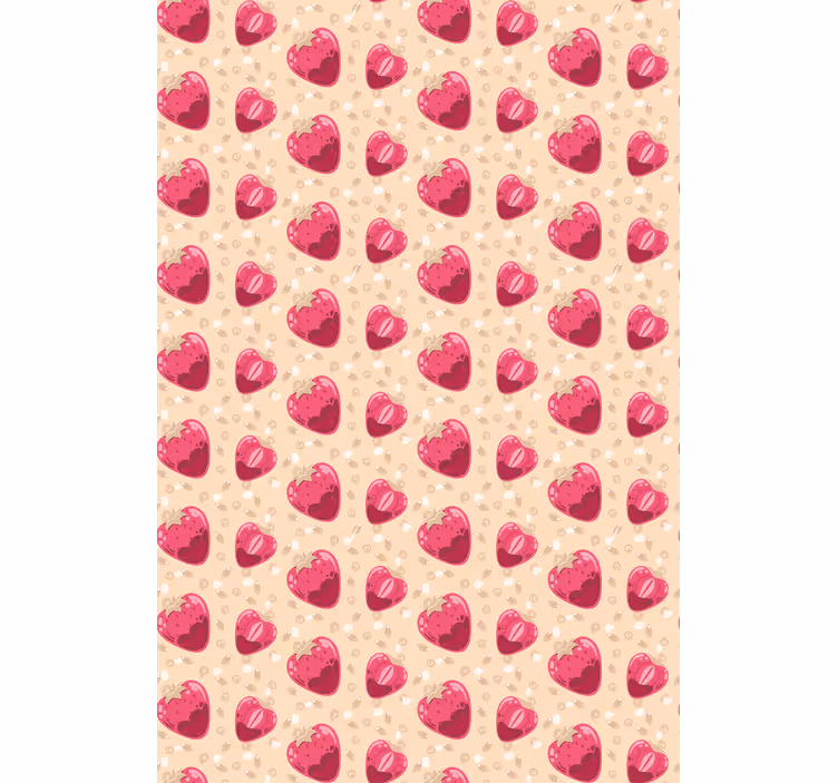 Rulou geam fructe și legume model de inimă de căpșuni - TenStickers