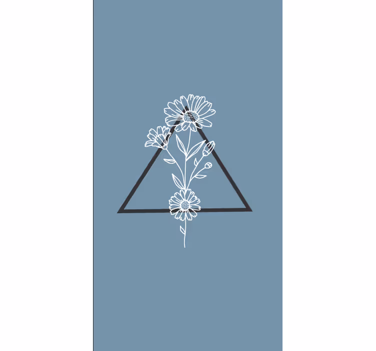 Rulou geam flori și plante motiv triunghi elegant - TenStickers