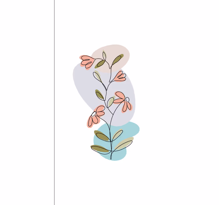 Rulou geam flori și plante tulpini florale fermecătoare - TenStickers