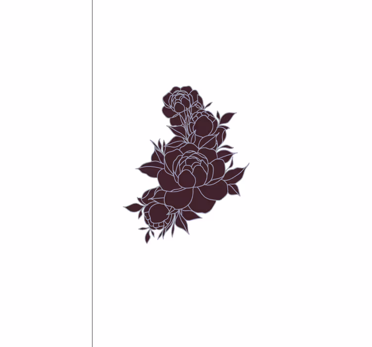 Rulou geam floral trandafiri negri grațioși - TenStickers