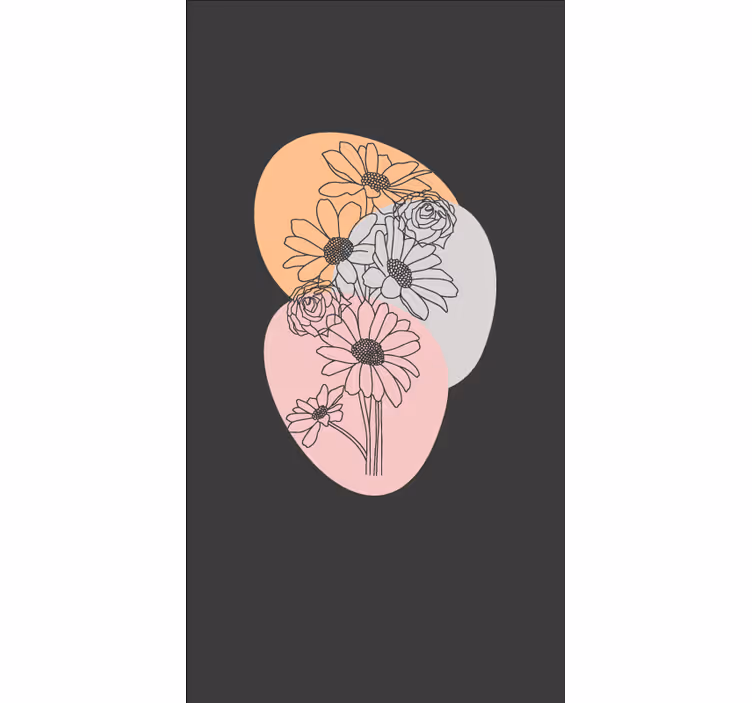 Rulou geam flori și plante suprapunerea modelelor abstracte - TenStickers