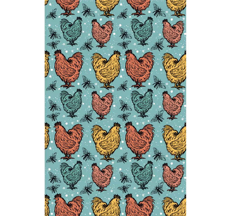 Rulou geam animale model de cocoș colorat - TenStickers
