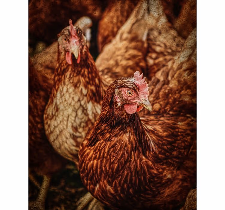 Rulou geam animale pui rustic de fermă - TenStickers