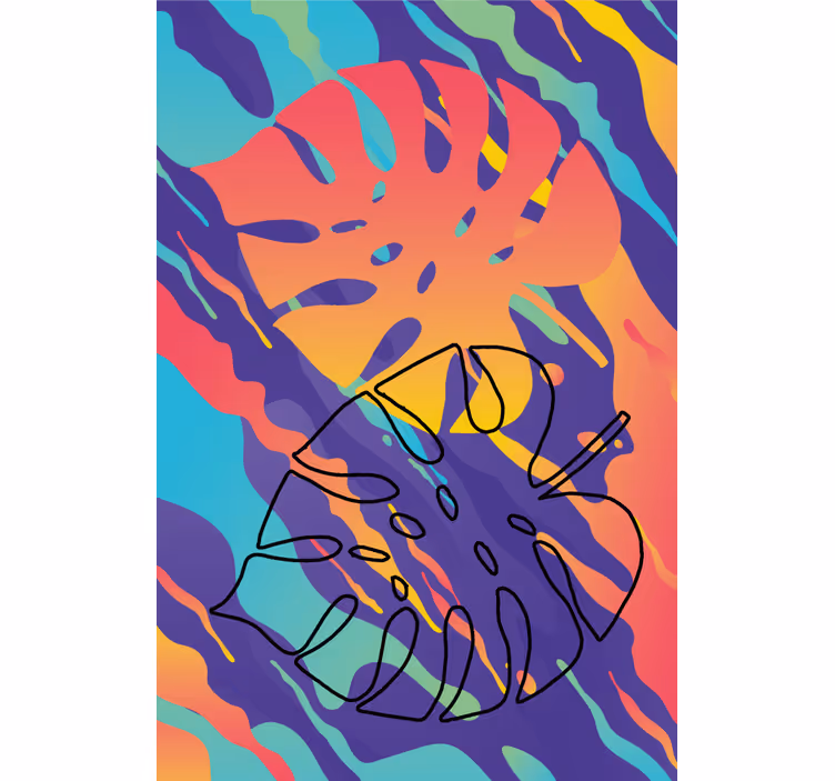 Frunze colorate artă abstractă pictură Rulouri - TenStickers