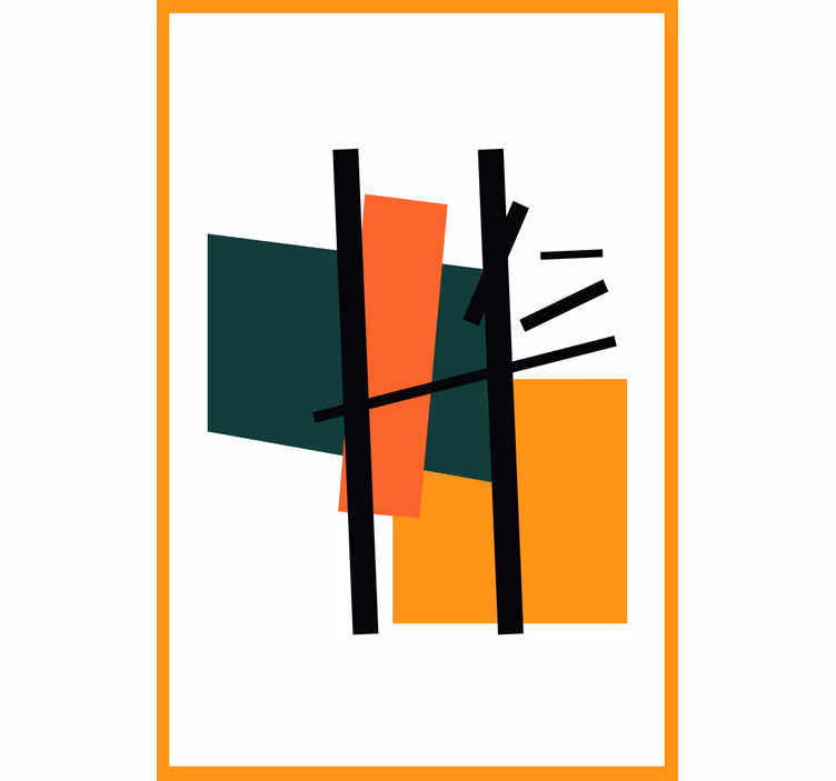Rulou geam modern compoziția blocurilor geometrice - TenStickers