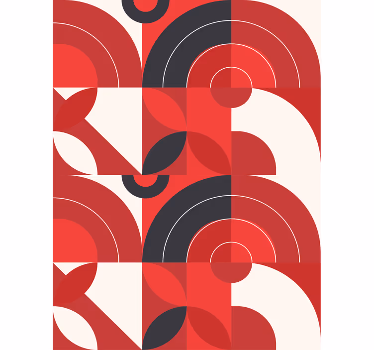 Rulou geam modern cercuri roșii geometrice - TenStickers