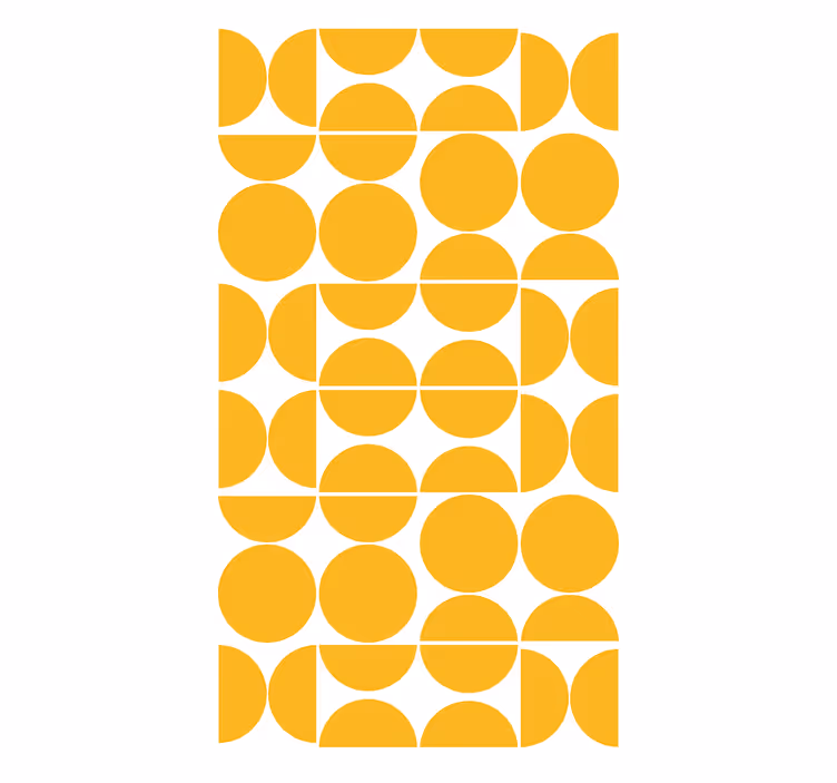Rulou geam modern cercuri galbene suprapuse - TenStickers