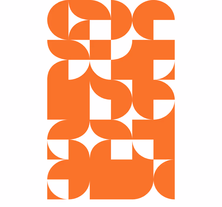 Rulou geam modern modele geometrice portocalii - TenStickers
