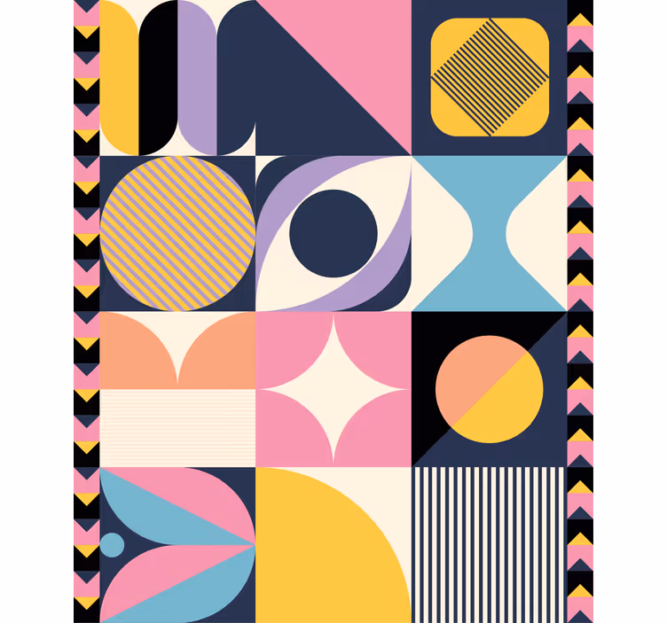 Rulou geam modern colaj cu forme geometrice - TenStickers