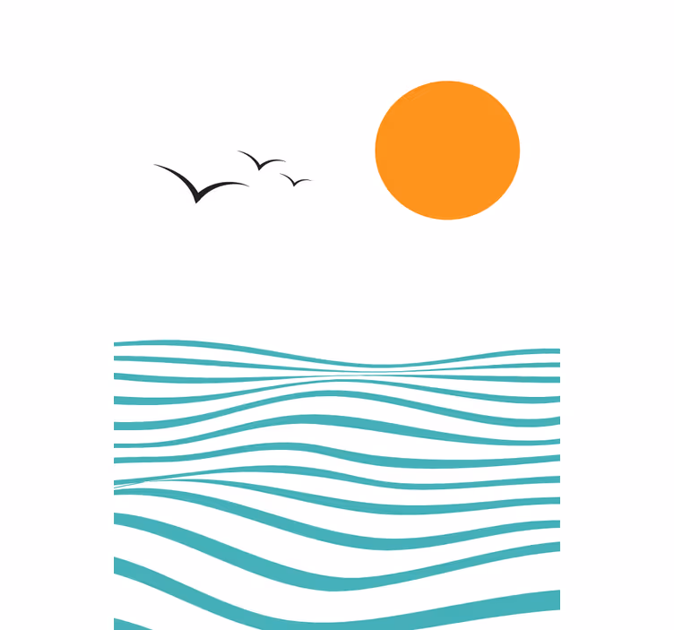 Pictură Rulouri ă de artă abstractă marină - TenStickers