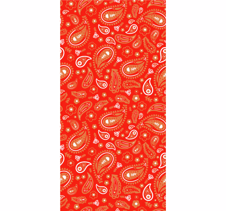 Rulou geam floral model paisley roșu - TenStickers