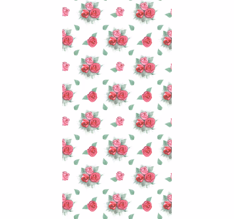 Rulou geam flori și plante trandafiri cu frunze - TenStickers