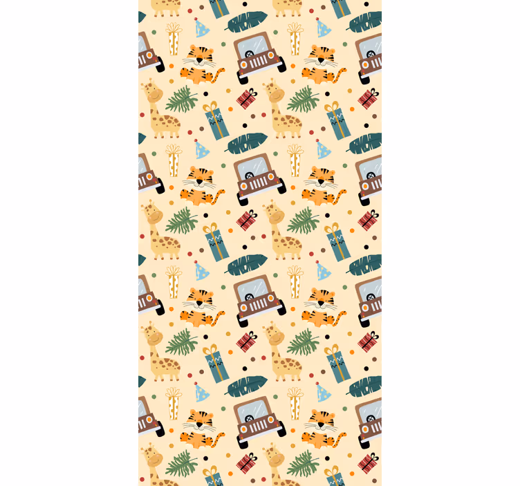 Rulou geam pentru copii aventuri cu tematică safari - TenStickers