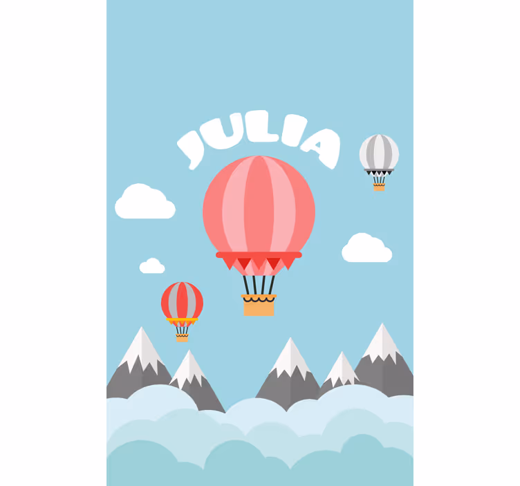 Rulou geam pentru copii baloane cu aer cald cu nume - TenStickers