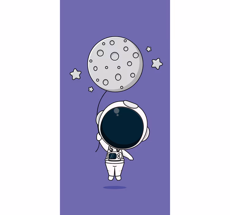 Rulou geam distracție astronaut ținând lună - TenStickers
