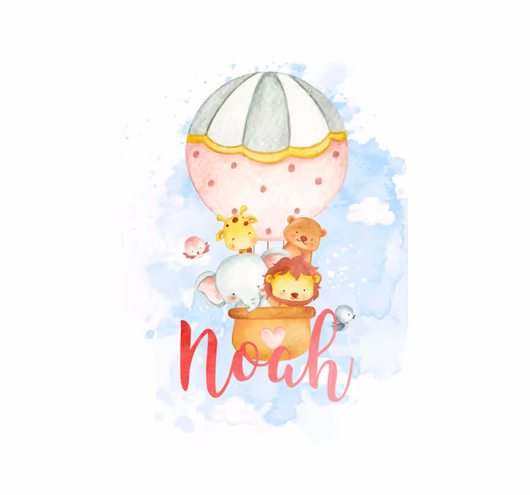 Rulou geam personalizat aventura cu balonul cu aer cald - TenStickers