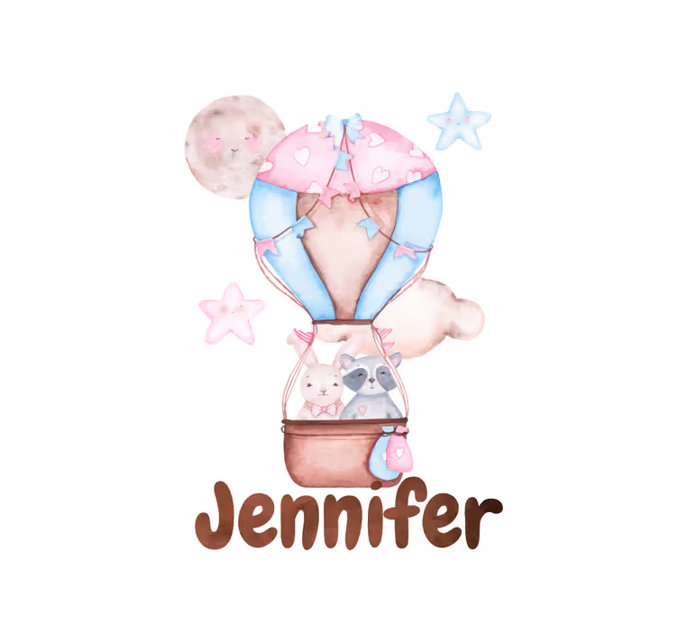 Rulou geam pentru copii balon cu aer cald cu nume - TenStickers
