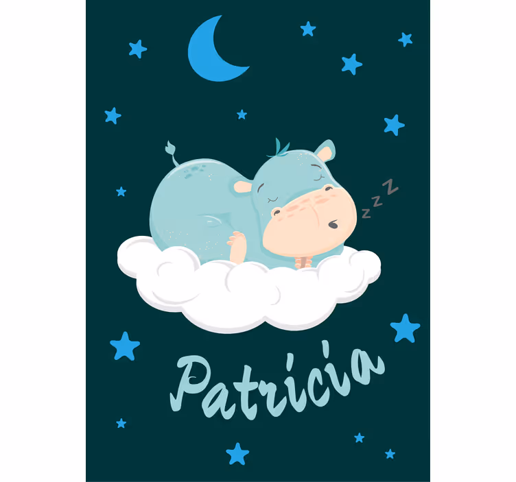 Rulou geam copil vis hipopotamic cu nume - TenStickers