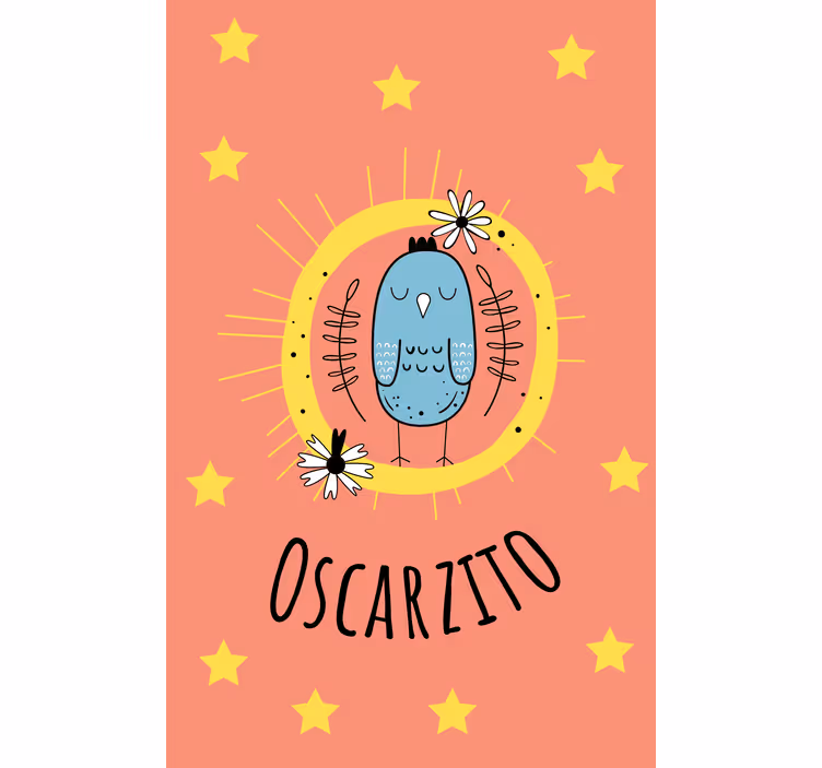 Rulou geam pentru copii pasăre albastră cu nume - TenStickers