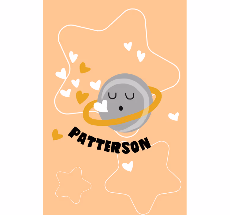 Rulou geam pentru copii inima saturn cu nume - TenStickers
