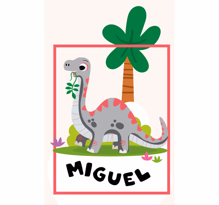 Rulou geam dinozauri langer hals cu nume - TenStickers