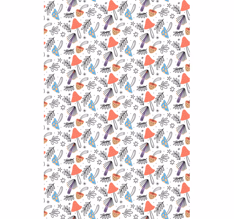 Rulou geam flori și plante design floral funky - TenStickers