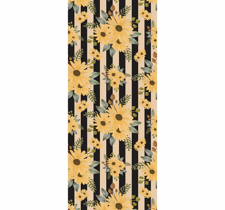 Rulou geam flori și plante motiv floral floarea soarelui - TenStickers