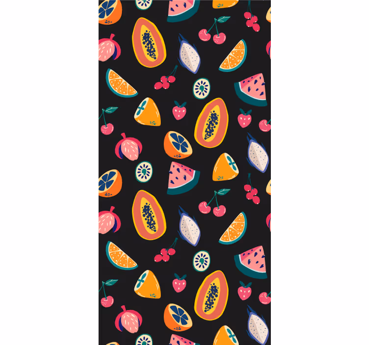 Rulou geam fructe și legume motiv tropical colorat - TenStickers