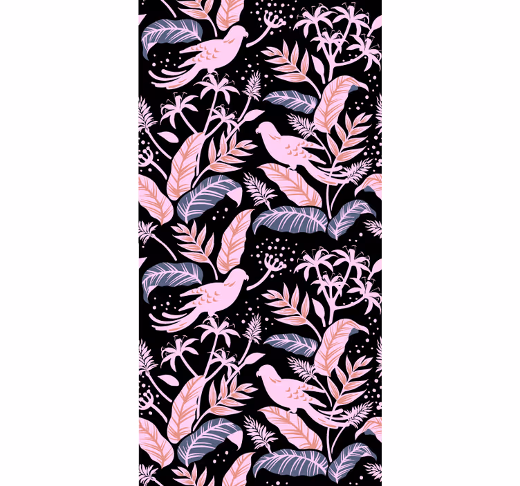 Rulou geam animale motive cu păsări tropicale - TenStickers