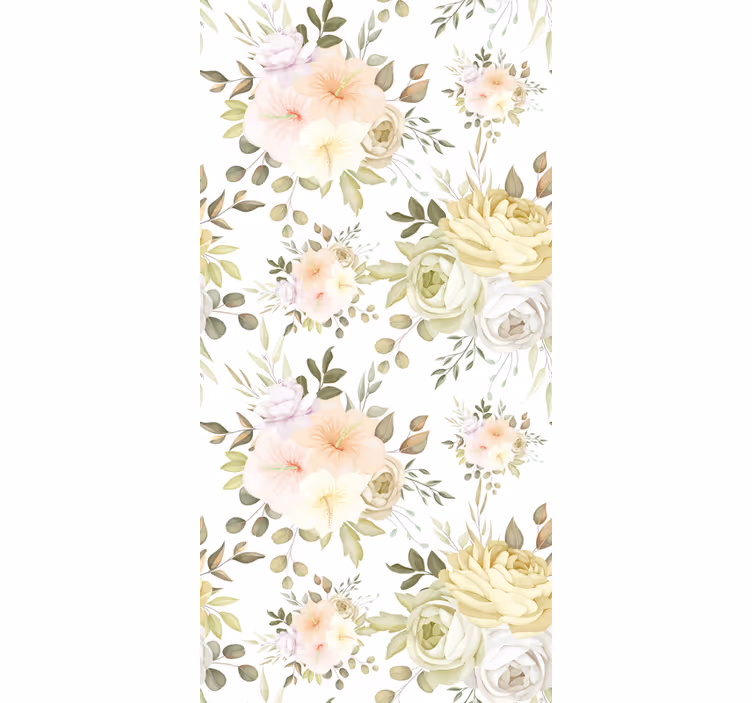 Frumos model floral fără sudură floră Rulouri - TenStickers