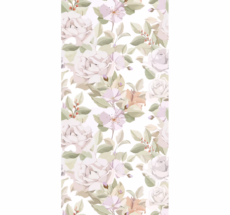 Rulou geam elegant motiv floral bej - TenStickers