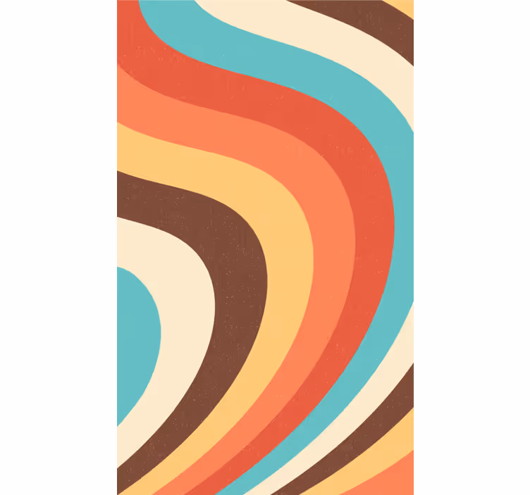 Rulou geam vintage valuri retro curbate - TenStickers