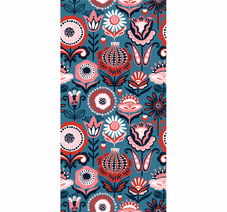 Rulou geam floral model folcloric retro - TenStickers