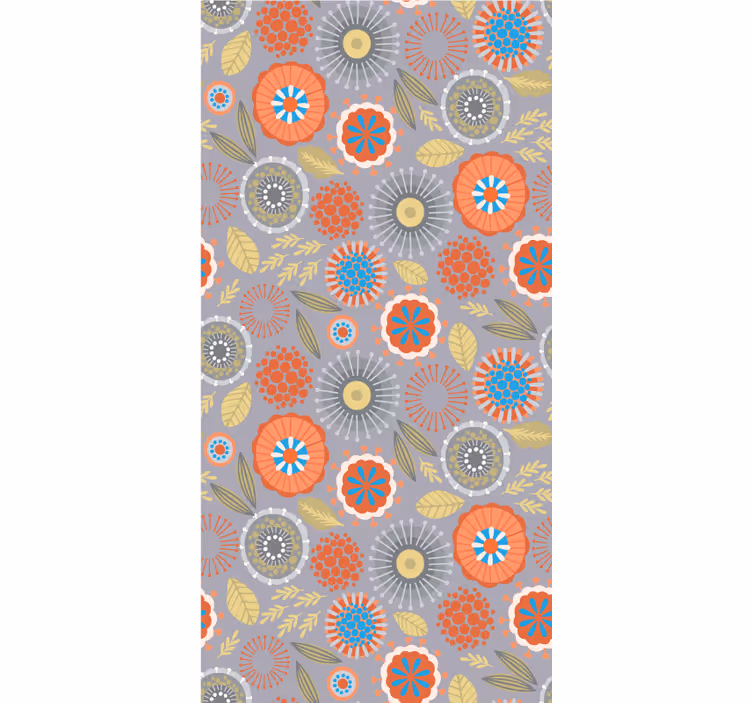 Rulou geam flori și plante model floral strălucitor - TenStickers