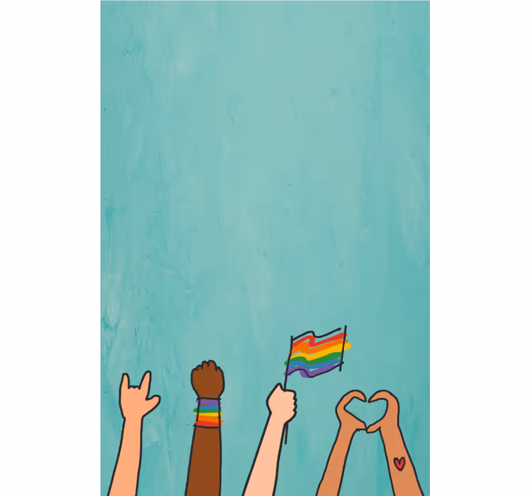 Rulou geam afișarea mâinilor de mândrie - TenStickers