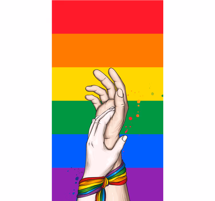 Rulou geam mâinile cu curcubeu - TenStickers