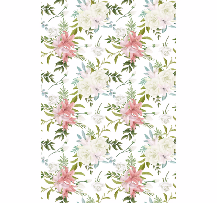 Rulou geam elegant aranjament floral simplu - TenStickers