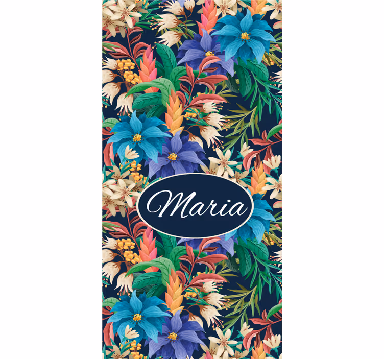 Rulou geam flori și plante personalizare nume florale - TenStickers