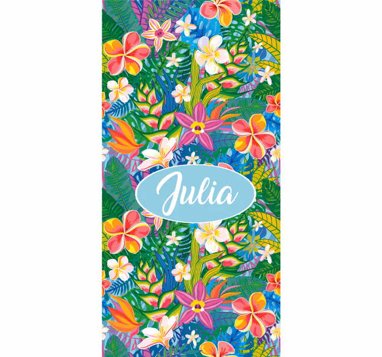 Rulou geam flori și plante aranjament floral tropical - TenStickers