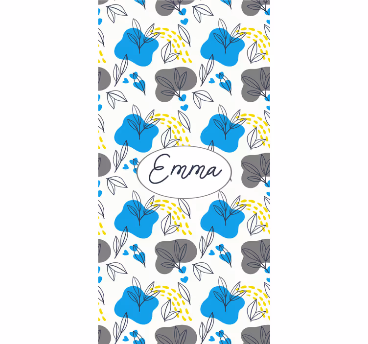 Rulou geam flori și plante nume floral personalizat - TenStickers