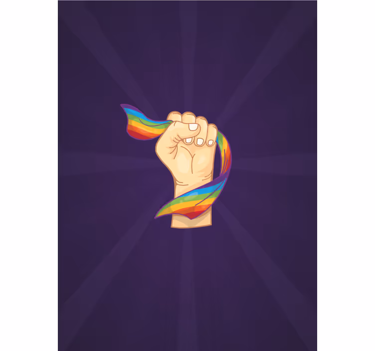 Rulou geam originalul pumnul ținând curcubeul - TenStickers